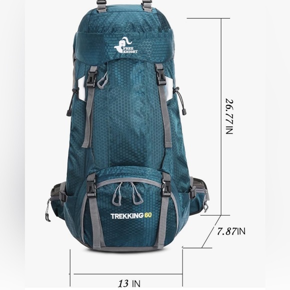 ✨NEW w/o Tags - Bseash 60L Waterproof Lightweight Hiking Backpack w/ Rain Cover - Picture 2 of 11
